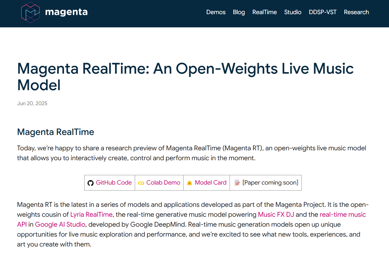 Magenta Realtime