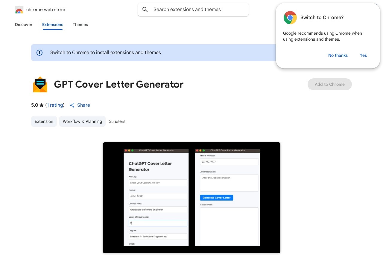 GPT Cover Letter Generator