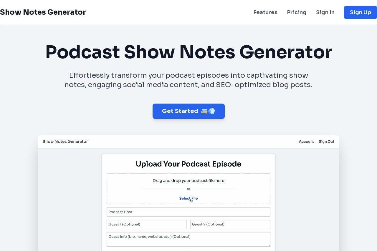 Podcast Show Notes Generator
