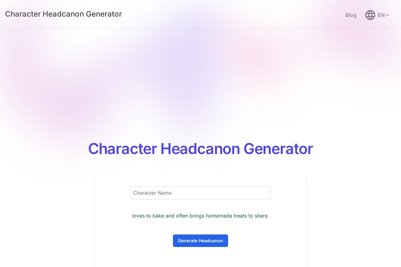 Character Headcanon Generator