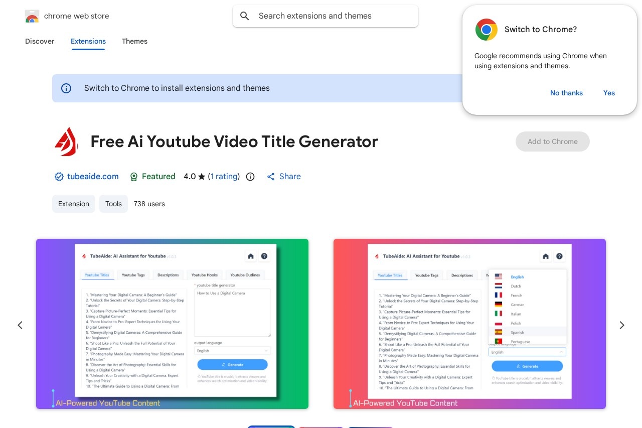 AI Youtube Video Title Generator