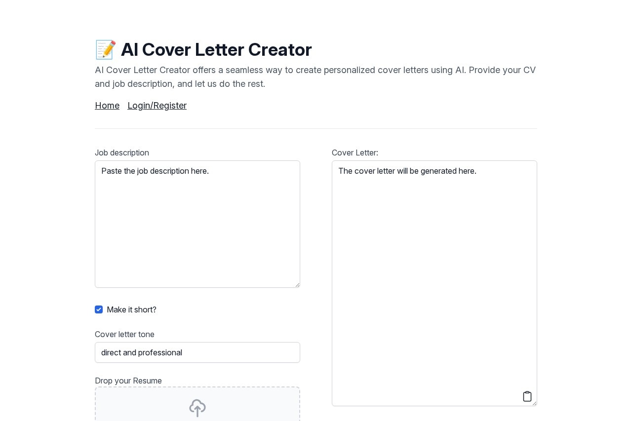 AI Cover Letter Creator