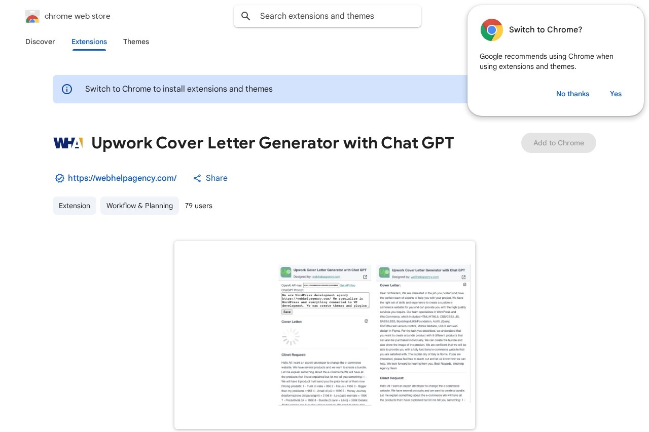 Upwork Cover Letter Generator