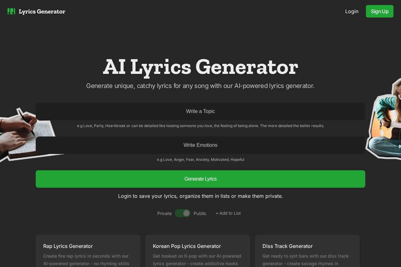 AI Lyrics Generator