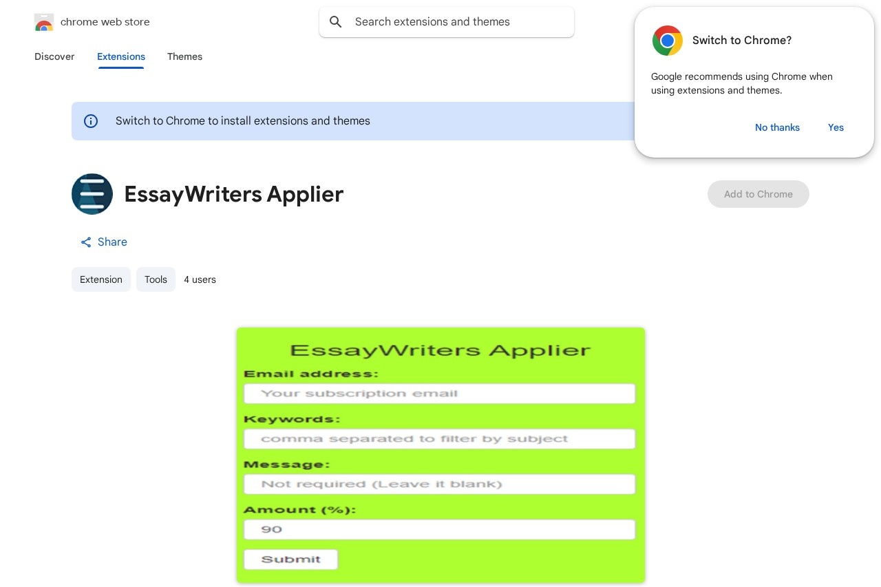 EssayWriters Applier