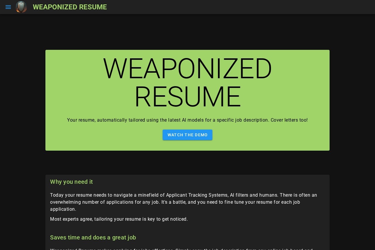 WEAPONIZED RESUME