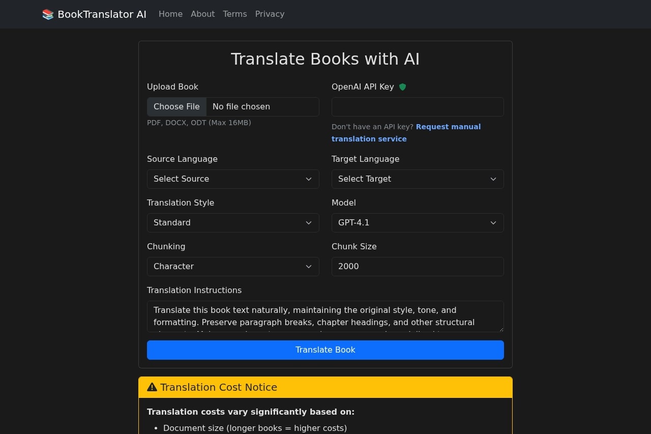 AI Book Translation Tool