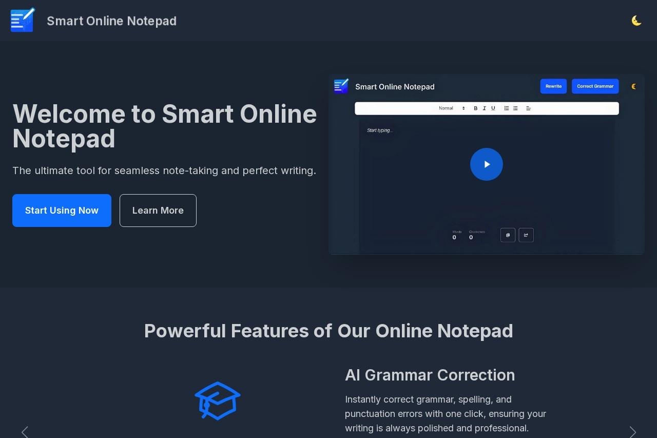 Smart Online Notepad