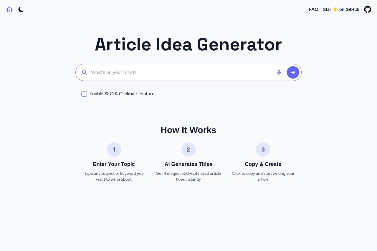 Article Idea Generator