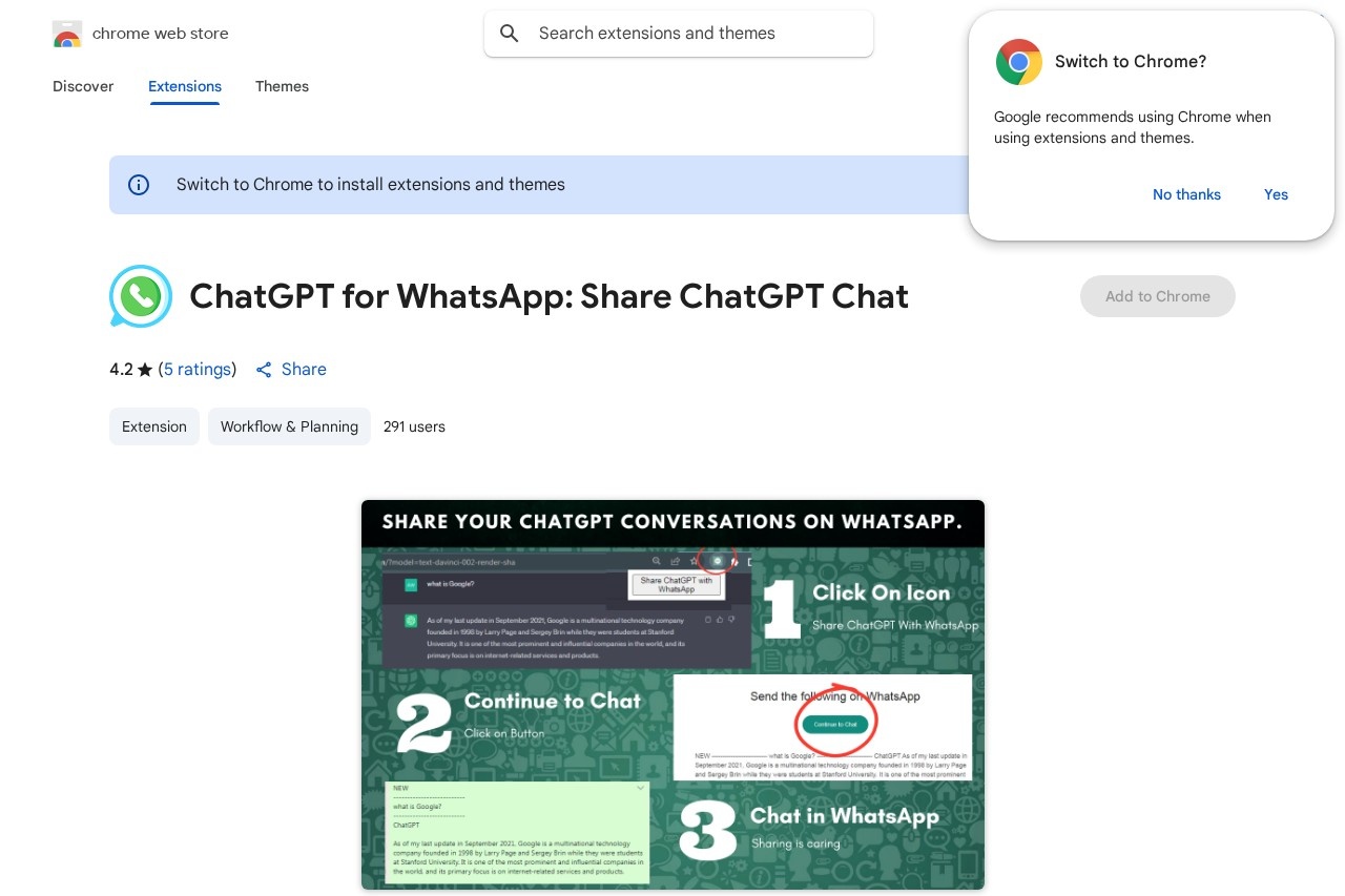 ChatGPT for WhatsApp
