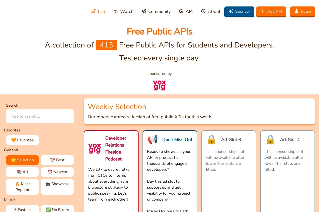 Free Public APIs