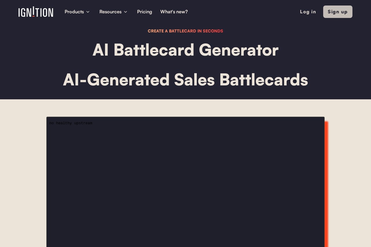 Sales Battlecard