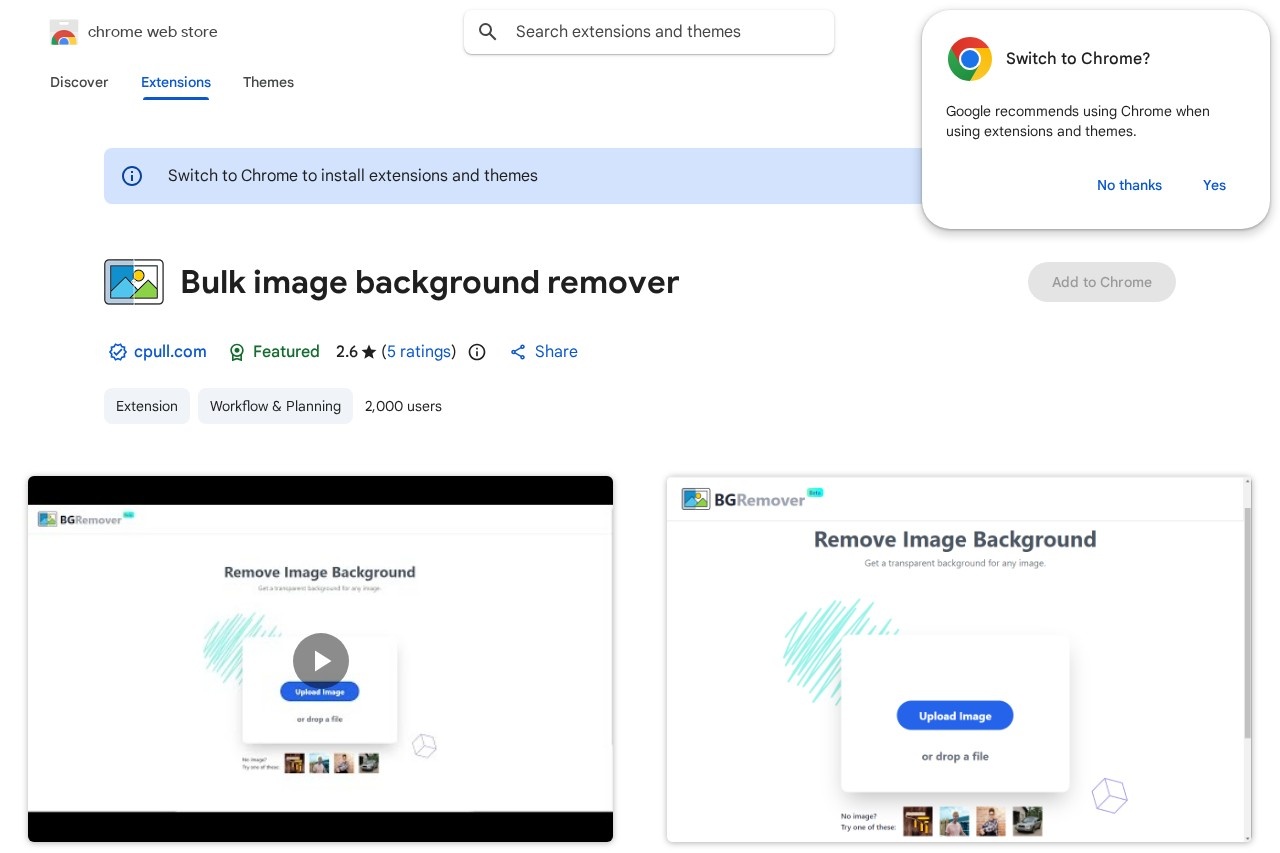 Bulk image background remover