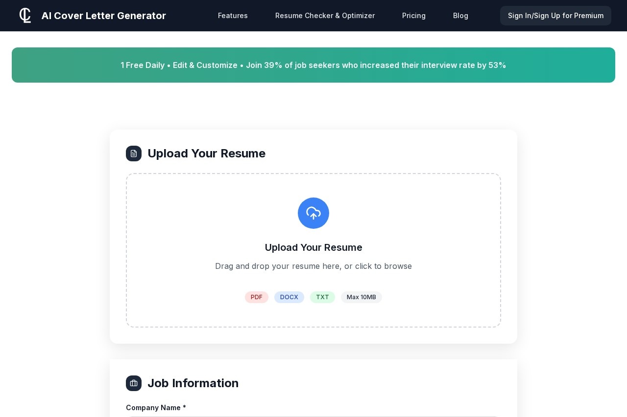 AI Cover Letter Generator