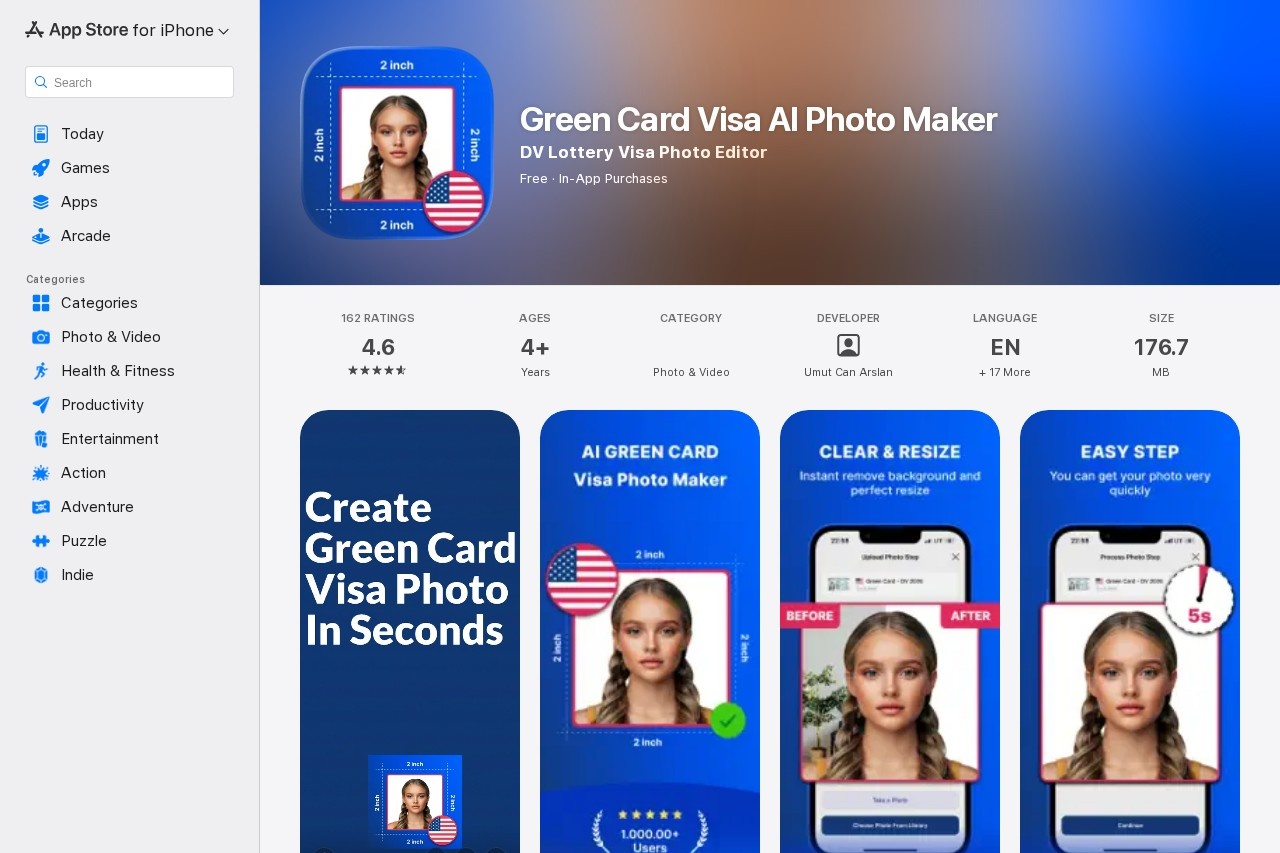 Green Card Visa AI Photo Maker