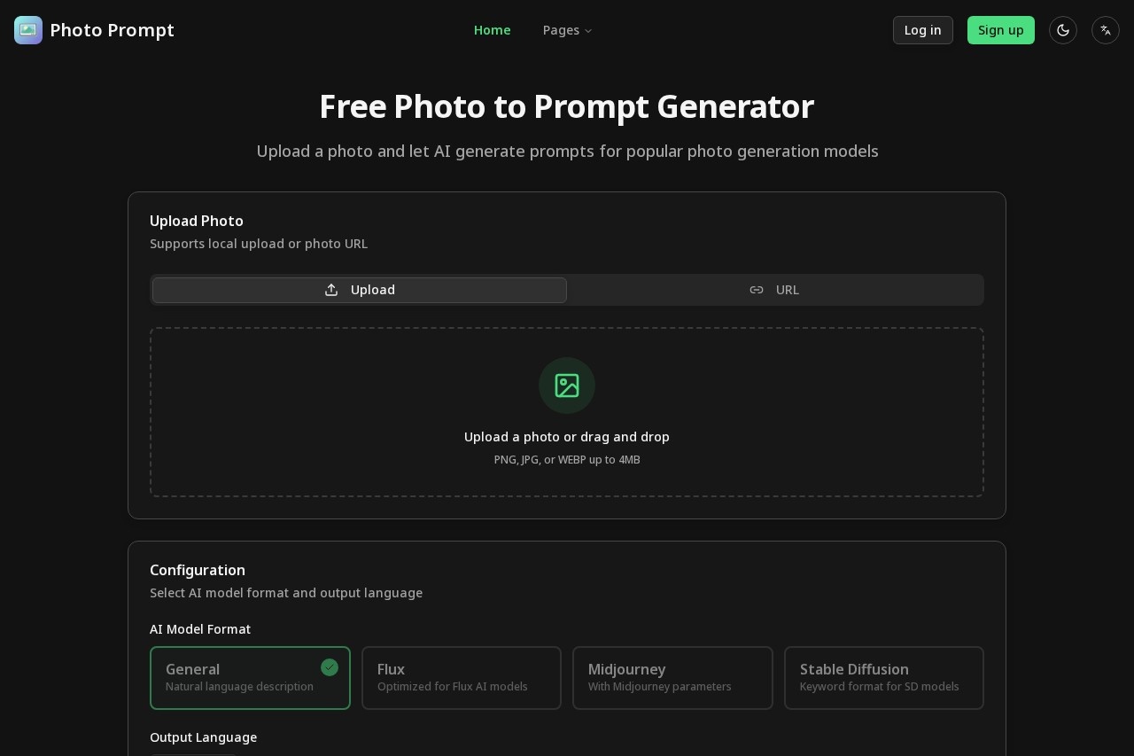 Photo to Prompt Generator